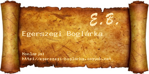 Egerszegi Boglárka névjegykártya